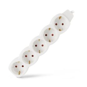 Elosztósor, 5 aljzat, 1,5 m, ENTAC, fehér (ENTEL5M1)