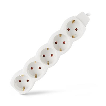 Elosztósor, 5 aljzat, 1,5 m, ENTAC, fehér (ENTEL5M1)