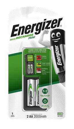 Elemtöltő, AA ceruza/AAA mikro, 2x2000mAh, ENERGIZER Mini (ETL12)