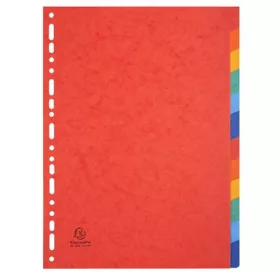   Regiszter, karton, A4, 12 részes, EXACOMPTA, színes (EX1412E)