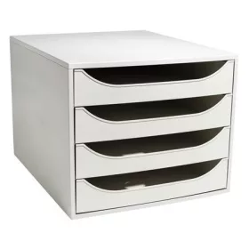   Irattároló, műanyag, 4 fiókos, EXACOMPTA Ecobox Office, szürke-szürke (EX228606D)
