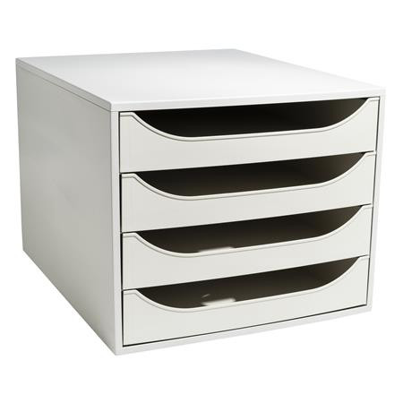 Irattároló, műanyag, 4 fiókos, EXACOMPTA Ecobox Office, szürke-szürke (EX228606D)