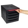 Irattároló, műanyag, 5 fiókos, EXACOMPTA Ecobox ExoBlack, fekete (EX229014D)