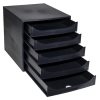 Irattároló, műanyag, 5 fiókos, EXACOMPTA Ecobox ExoBlack, fekete (EX229014D)