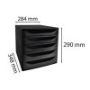 Irattároló, műanyag, 5 fiókos, EXACOMPTA Ecobox ExoBlack, fekete (EX229014D)