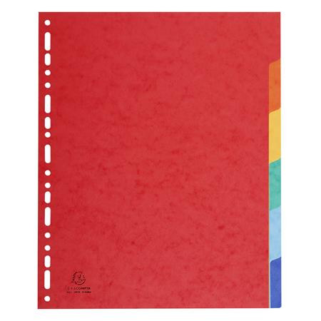 Regiszter, karton, A4+, 6 részes, EXACOMPTA, színes (EX2406E)