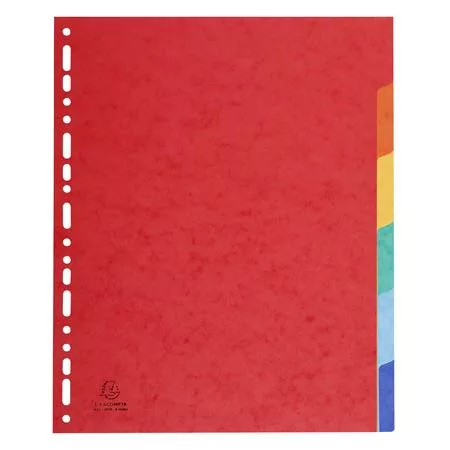 Regiszter, karton, A4+, 6 részes, EXACOMPTA, színes (EX2406E)