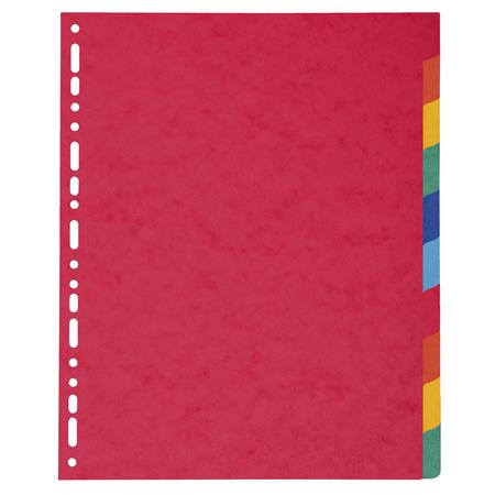 Regiszter, karton, A4+, 10 részes, EXACOMPTA, színes (EX2410E)