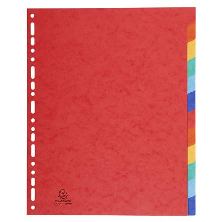 Regiszter, karton, A4+, 12 részes, EXACOMPTA, színes (EX2412E)