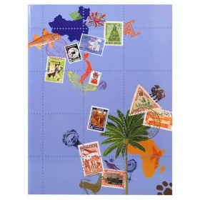   Album, bélyeggyűjtő, 22,5x30,5 cm, 8 lap, EXACOMPTA Globe Trotter, vegyes színek (EX25644E)