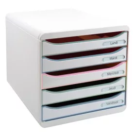   Irattároló, műanyag, 5 fiókos, EXACOMPTA Big-Box Plus AutentiK, szürke (EX309303D)