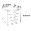 Irattároló, műanyag, 4 fiókos, EXACOMPTA Pop-Box, fehér (EX314398D)