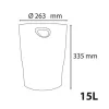 Papírkosár, 15 liter, PP, EXACOMPTA Ecobin Skandi, nude (EX45331D)