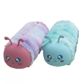   Tolltartó, cipzáras, szőrme-szilikon, EXACOMPTA Caterpillar, vegyes színek (EX52550E)