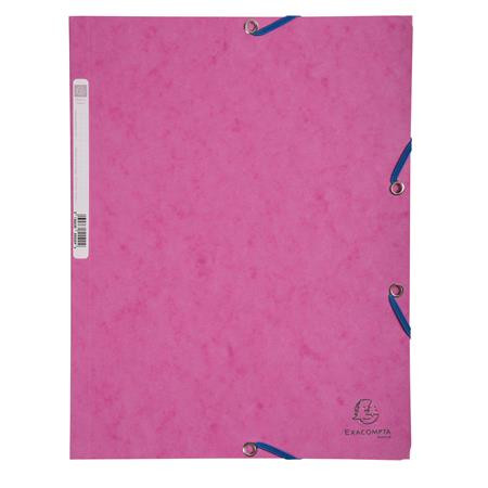 Gumis mappa, prespán, A4, EXACOMPTA, rózsaszín (EX55520E)
