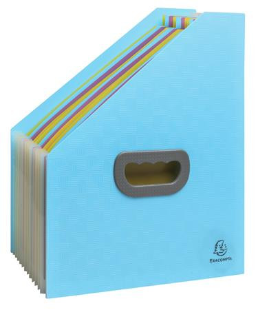 Harmonika iratpapucs, 265x325 mm, PP, 12 rekeszes, EXACOMPTA Pop'NCo, ciánkék (EX55599E)
