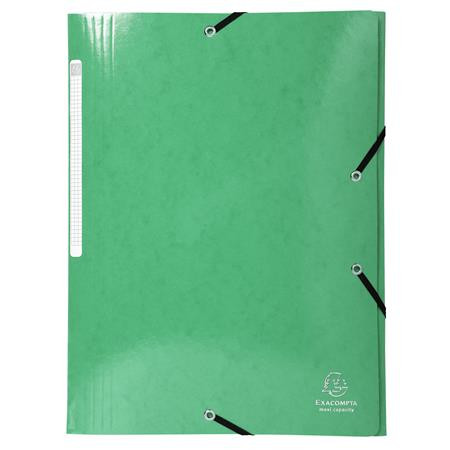 Gumis, mappa, karton, A4, EXACOMPTA Iderama, sötét zöld (EX55830E)