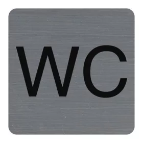   Információs tábla, öntapadó, 7,5x7,5 cm, alumíniumhatású, EXACOMPTA, WC (EX67179E)