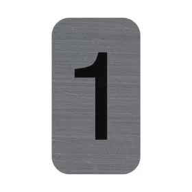   Információs tábla, öntapadó, 2,5x4,4 cm, alumíniumhatású, EXACOMPTA, 1-es (EX67181E)