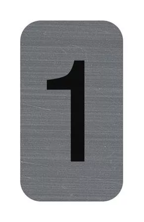 Információs tábla, öntapadó, 2,5x4,4 cm, alumíniumhatású, EXACOMPTA, 1-es (EX67181E)