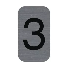   Információs tábla, öntapadó, 2,5x4,4 cm, alumíniumhatású, EXACOMPTA, 3-as (EX67183E)