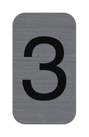 Információs tábla, öntapadó, 2,5x4,4 cm, alumíniumhatású, EXACOMPTA, 3-as (EX67183E)