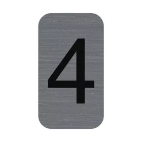   Információs tábla, öntapadó, 2,5x4,4 cm, alumíniumhatású, EXACOMPTA, 4-es (EX67184E)