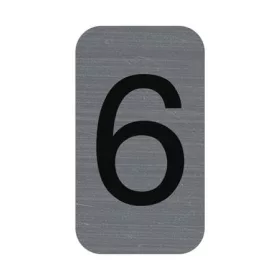   Információs tábla, öntapadó, 2,5x4,4 cm, alumíniumhatású, EXACOMPTA, 6-os (EX67186E)