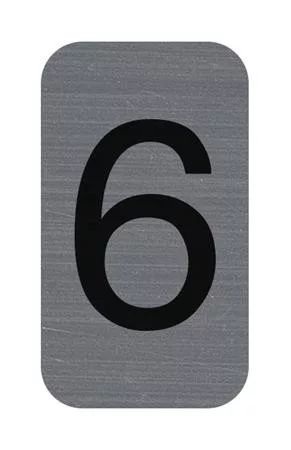 Információs tábla, öntapadó, 2,5x4,4 cm, alumíniumhatású, EXACOMPTA, 6-os (EX67186E)