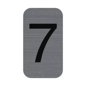   Információs tábla, öntapadó, 2,5x4,4 cm, alumíniumhatású, EXACOMPTA, 7-es (EX67187E)