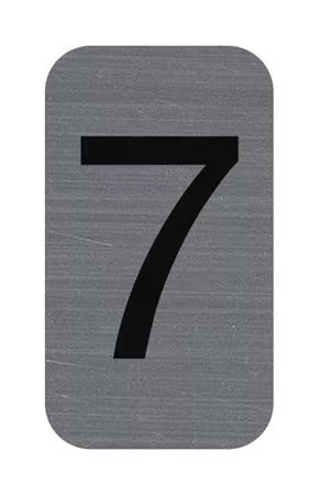Információs tábla, öntapadó, 2,5x4,4 cm, alumíniumhatású, EXACOMPTA, 7-es (EX67187E)
