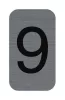 Információs tábla, öntapadó, 2,5x4,4 cm, alumíniumhatású, EXACOMPTA, 9-es (EX67189E)