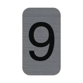   Információs tábla, öntapadó, 2,5x4,4 cm, alumíniumhatású, EXACOMPTA, 9-es (EX67189E)