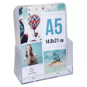   Katalógustartó, asztali, A5, álló, 1 rekeszes, EXACOMPTA Office, áttetsző (EX75058D)