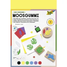   Moosgumi, öntapadó, 20x29 cm, 7 lap, FOLIA Basic, 7 különböző szín (FL230799)