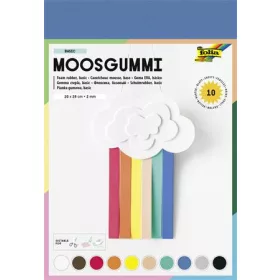   Moosgumi, 20x29 cm, 10 lap, FOLIA Basic, 10 különböző szín (FL231009)