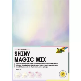   Dekorkarton szett fóliával, irizáló, 25x35 cm, 6+6 lap, FOLIA (FL31249)