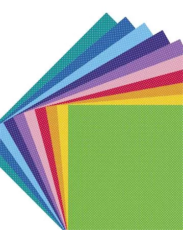 Dekorkarton, 2 oldalas, 50x70 cm, 300 g, 10 lap, FOLIA Dots Small, pöttyös, 10 különböző szín (FL47209)