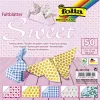 Origami papír, 15x15 cm, 80 g, 50 lap, FOLIA Sweet, 5 különböző minta (FL4911515)