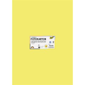   Dekorkarton, 2 oldalas, 50x70 cm, 300 g, 10 lap, FOLIA, citromsárga (FL6112)