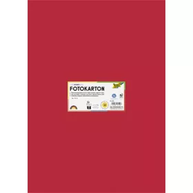   Dekorkarton, 2 oldalas, 50x70 cm, 300 g, 10 lap, FOLIA, tűzpiros (FL6120)