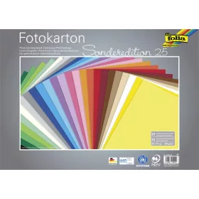   Dekorkarton, 2 oldalas, 50x70 cm, 300 g, 25 lap, FOLIA, vegyes színek (FL612599)
