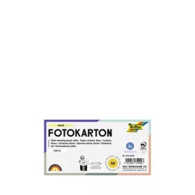   Dekorkarton, 2 oldalas, A4, 300 g, 50 lap, FOLIA, fehér (FL6145000)