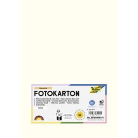   Dekorkarton, 2 oldalas, A4, 300 g, 50 lap, FOLIA, gyöngyfehér (FL6145001)