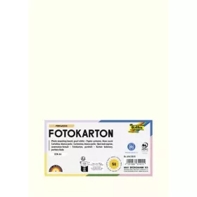   Dekorkarton, 2 oldalas, A4, 300 g, 50 lap, FOLIA, gyöngyfehér (FL6145001)