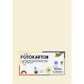   Dekorkarton, 2 oldalas, A4, 300 g, 50 lap, FOLIA, bézs (FL6145008)