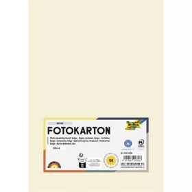   Dekorkarton, 2 oldalas, A4, 300 g, 50 lap, FOLIA, bézs (FL6145008)