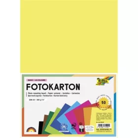  Dekorkarton, 2 oldalas, A4, 300 g, 10x5 lap, FOLIA, vegyes színek (FL6145009)