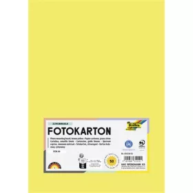   Dekorkarton, 2 oldalas, A4, 300 g, 50 lap, FOLIA, citromsárga (FL6145012)