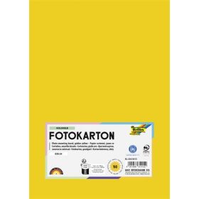   Dekorkarton, 2 oldalas, A4, 300 g, 50 lap, FOLIA, aranysárga (FL6145015)
